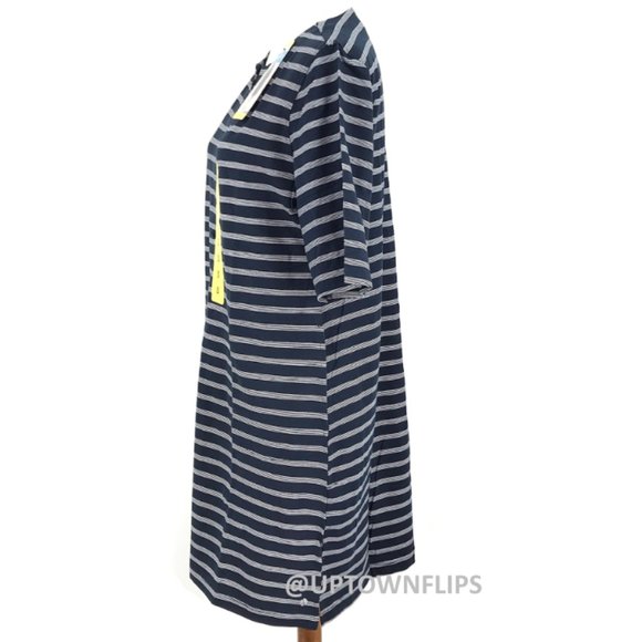 NEW Womens Pocket Dress Small Blue Striped UV Sun Protection - Picture 14 of 16